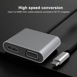 Station d'accueil multifonction 2 en 1 USB-C / Type-C vers HDMI+VGA HUB