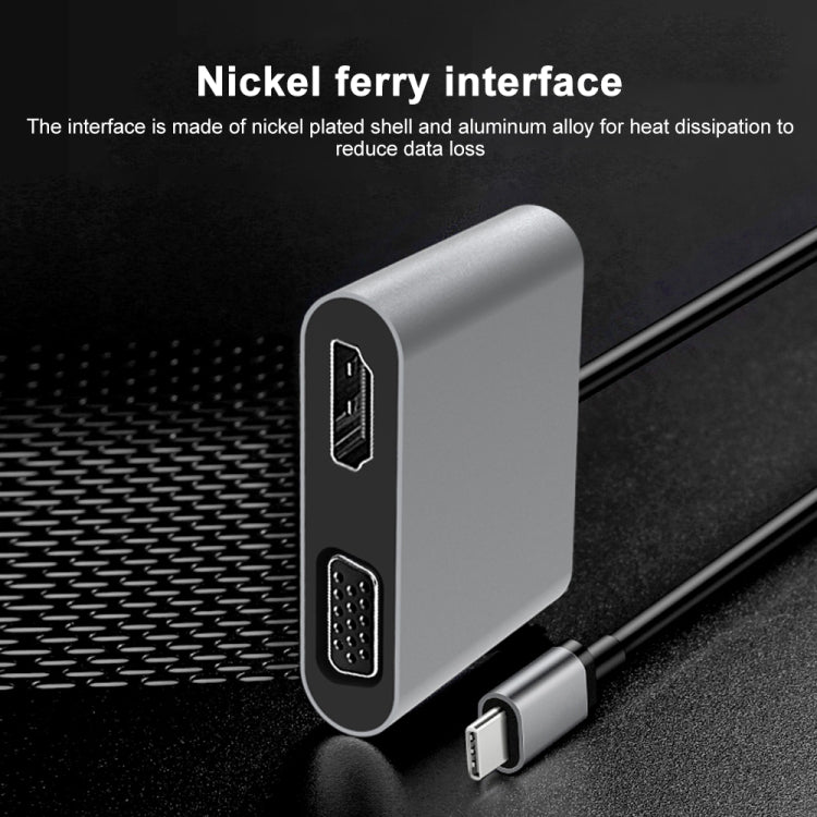 Station d'accueil multifonction 2 en 1 USB-C / Type-C vers HDMI+VGA HUB