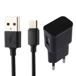 Chargeur USB à identification intelligente 5V 2,1A avec câble de charge USB vers USB-C / Type-C 1m, prise EU