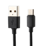 Chargeur USB à identification intelligente 5V 2,1A avec câble de charge USB vers USB-C / Type-C 1m, prise EU