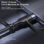 USAMS US-SJ547 U62 Câble de données de charge rapide PD en alliage d'aluminium USB + Type-C / USB-C vers Type-C / USB-C + 8 broches + Micro, Longueur : 1,2 m