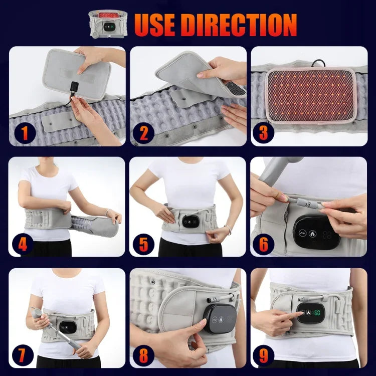 Ceinture de massage rechargeable Hailicare, ceinture chauffante électrique gonflable sans sac en tissu, ceinture de protection