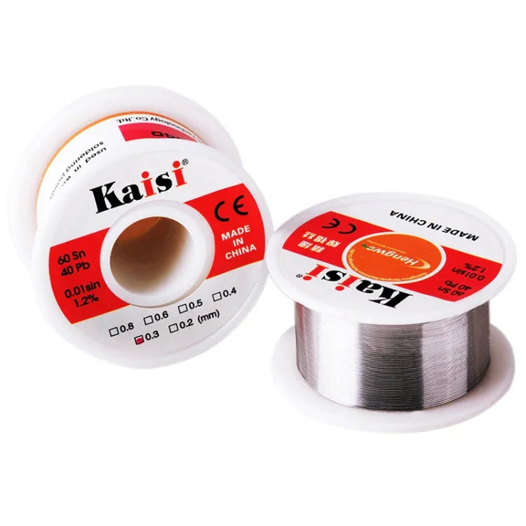 Fil à souder à base de résine Kaisi 0.3mm étain-plomb pour travaux de soudure, 50g, 0.3mm 50g