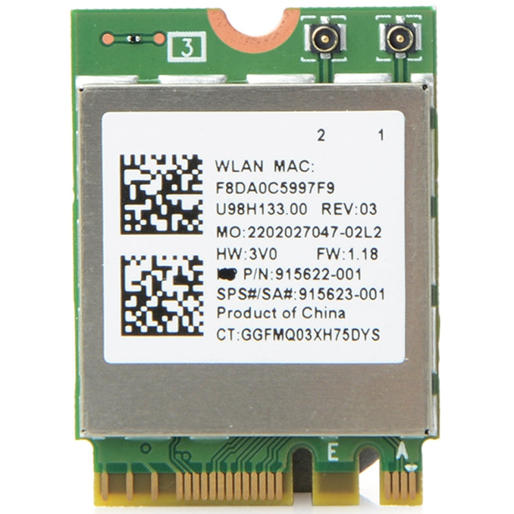 Carte adaptateur réseau double bande RTL8822BE AC 433M Bluetooth 4.0 pour Dell / ASUS / Toshiba / Sony / Acer, RTL8822BE