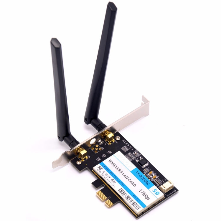 TX-9260AC Adaptateur WiFi PCI-e de bureau sans fil AC double bande 802.11ac 1730Mbps + Bluetooth 5.0 Carte réseau WLAN pour Intel 9260ac, TX-9260AC 1730Mbps