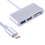 Lecteur de carte adaptateur combo 5 en 1 Micro SD + SD + USB 3.0 + USB 2.0 + Micro USB vers USB-C / Type-C OTG pour tablette, smartphone, PC, 5 en 1 (Argent), 5 en 1 (Or)