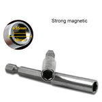 3 in 1 1/4 Electric Batch Head High Magnetism Connecting Rod Pistol Drill Extension Rod Sleeve Fast Turning Joint, Length: 60/100/150mm, 60/100/150mm Joint