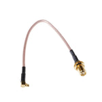 Câble tressé RG316 SMA femelle vers MMCX mâle coudé, longueur : 15 cm