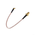 Câble tressé RG316 SMA femelle vers MMCX mâle coudé, longueur : 15 cm