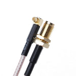 Câble tressé RG316 SMA femelle vers MMCX mâle coudé, longueur : 15 cm