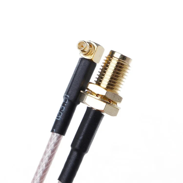 Câble tressé RG316 SMA femelle vers MMCX mâle coudé, longueur : 15 cm