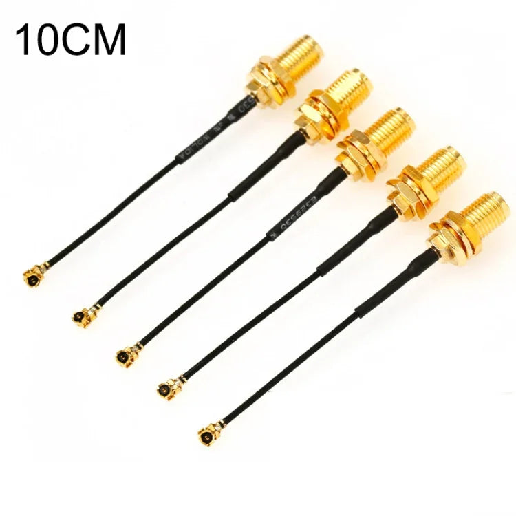 5 PCS / Set Câble tressé adaptateur RG178 Ufl / IPX / IPEX vers SMA femelle, Longueur : 10cm, 10cm