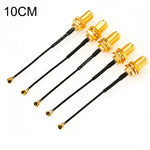 5 PCS / Set Câble tressé adaptateur RG178 Ufl / IPX / IPEX vers SMA femelle, Longueur : 10cm, 10cm