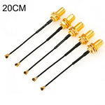 5 Pcs / Set RG178 Ufl / IPX / IPEX vers Adaptateur SMA Femelle Câble Tressé, Longueur : 20cm, 20cm