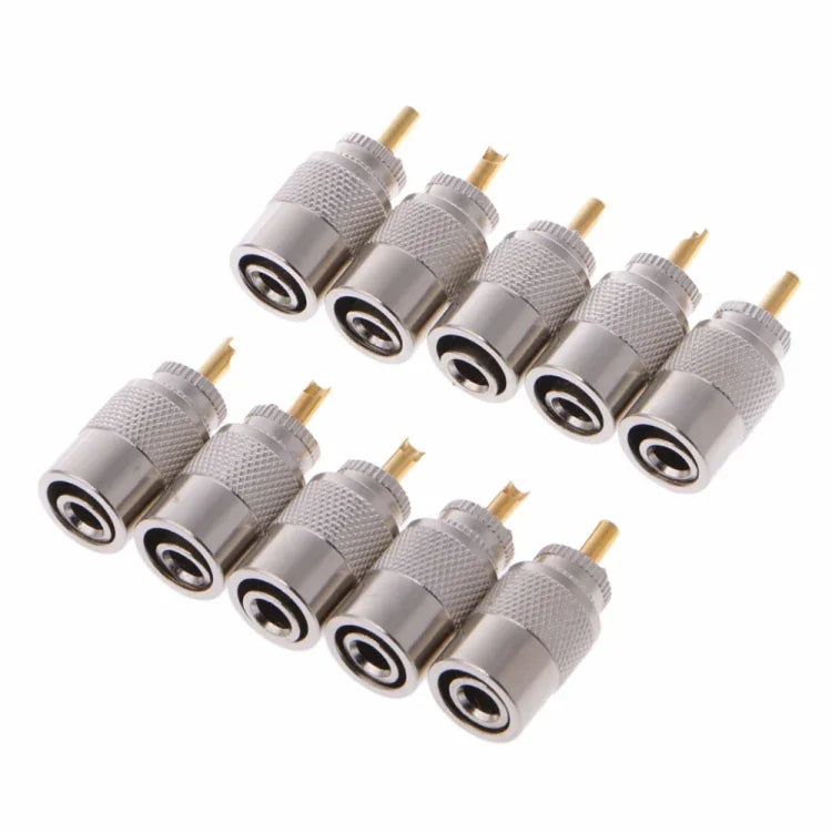 Lot de 10 connecteurs UHF PL-259 mâles à souder pour câble coaxial RG8X
