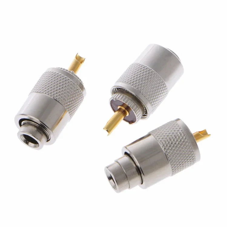 Lot de 10 connecteurs UHF PL-259 mâles à souder pour câble coaxial RG8X