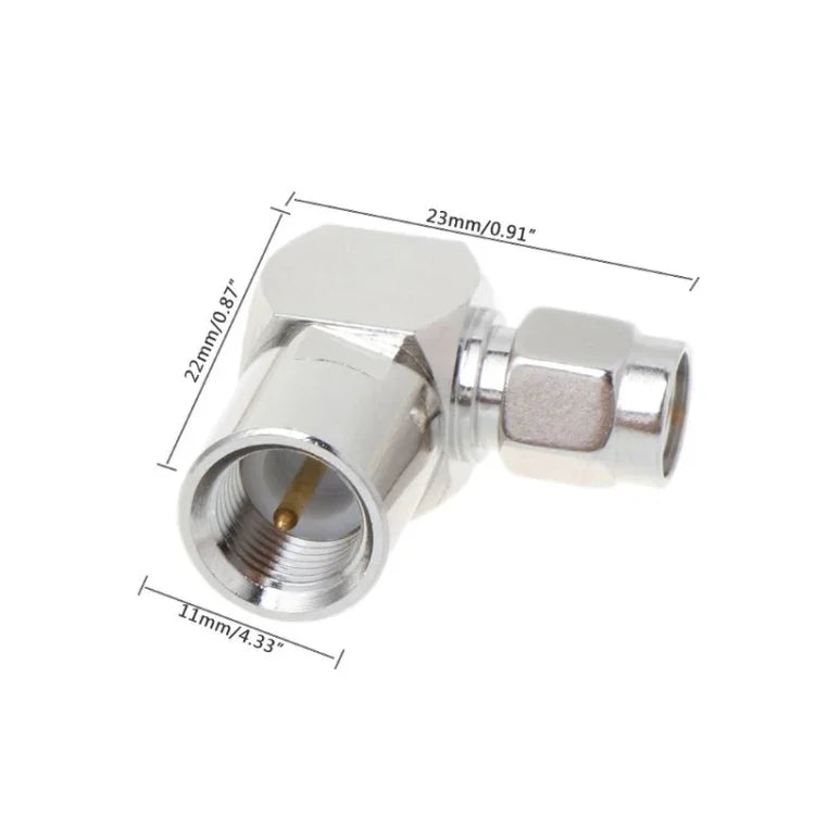Adaptateur coudé à angle droit SMA mâle vers FME RF pour câble coaxial