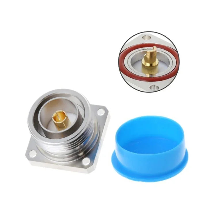 Connecteur central femelle DIN 7/16 L29 avec bride à 4 trous, à souder, adaptateur coaxial RF