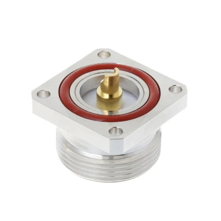 Connecteur central femelle DIN 7/16 L29 avec bride à 4 trous, à souder, adaptateur coaxial RF