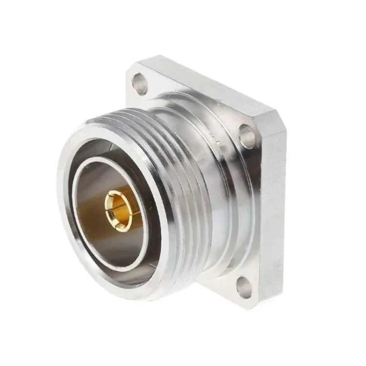Connecteur central femelle DIN 7/16 L29 avec bride à 4 trous, à souder, adaptateur coaxial RF