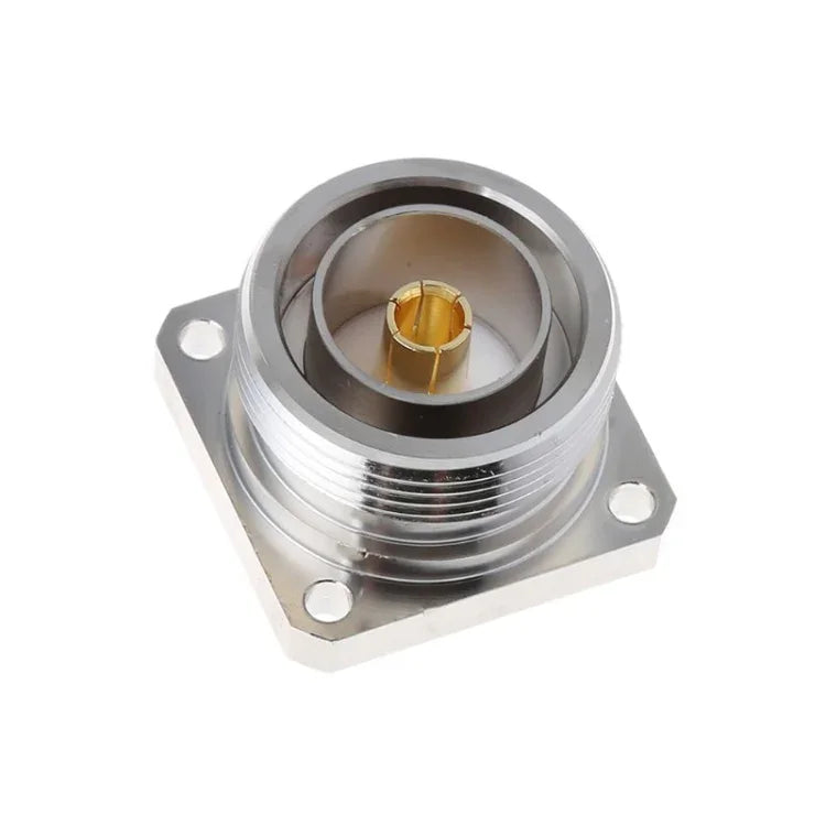 Connecteur central femelle DIN 7/16 L29 avec bride à 4 trous, à souder, adaptateur coaxial RF