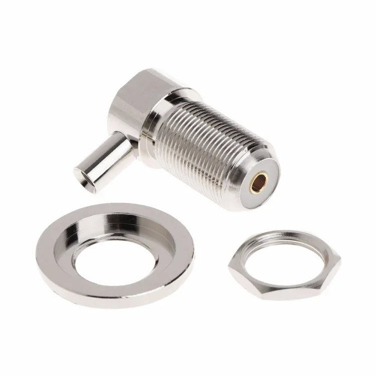 Connecteur RF femelle UHF SO239 coudé pour câble coaxial RG58 / RG142 LMR195