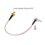 Câble adaptateur coaxial RF double SMA femelle vers CRC9/TS9 RG316, longueur : 15 cm