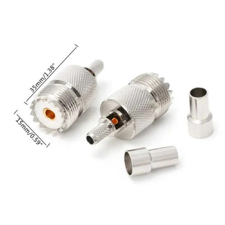 10 jeux de connecteurs coaxiaux UHF femelles sertis RF pour câble RG58/RG142/3D-FB de 5 mm