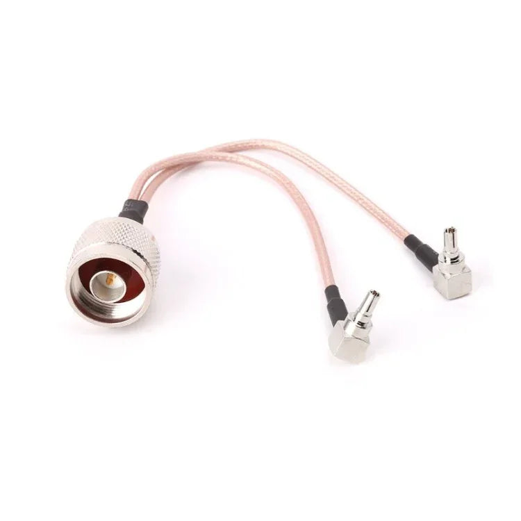 Câble de connexion RG316 N Mâle vers 2xTS9 / 2xCRC9 Mâle, Longueur : 15cm, N Mâle vers 2xTS9 / 2xCRC9 Mâle 15cm