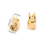 Lot de 10 connecteurs RF à clip pour circuit imprimé, jack SMA femelle 1,6 mm