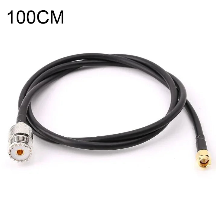 Câble de connexion RG58 UHF Femelle vers SMA Mâle, Longueur : 100cm, Longueur : 100cm