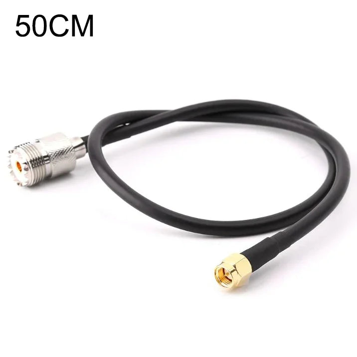 Câble de connexion RG58 UHF Femelle vers SMA Mâle, Longueur : 50cm