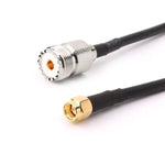 Câble de connexion RG58 UHF Femelle vers SMA Mâle, Longueur : 50cm