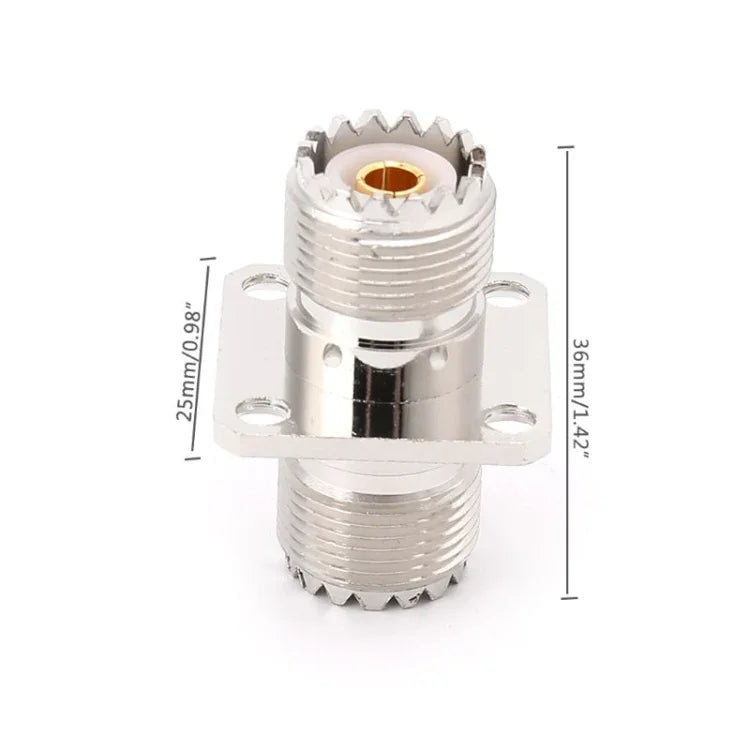 Adaptateur de connecteur RF UHF SO239 femelle-femelle pour montage sur panneau
