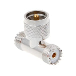 Adaptateur en T UHF mâle PL259 vers 2 UHF femelles