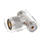 Adaptateur en T UHF mâle PL259 vers 2 UHF femelles