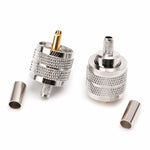 Lot de 10 connecteurs à sertir UHF mâles PL259 pour câbles RG58, RG142 et 3D-FB.