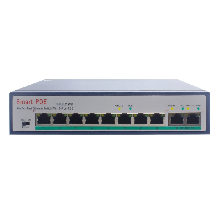 Commutateur Ethernet rapide ESCAM POE 8+2 10 ports, 8 ports POE 10/100M 120W, distance de transmission : 150 m, 10 ports