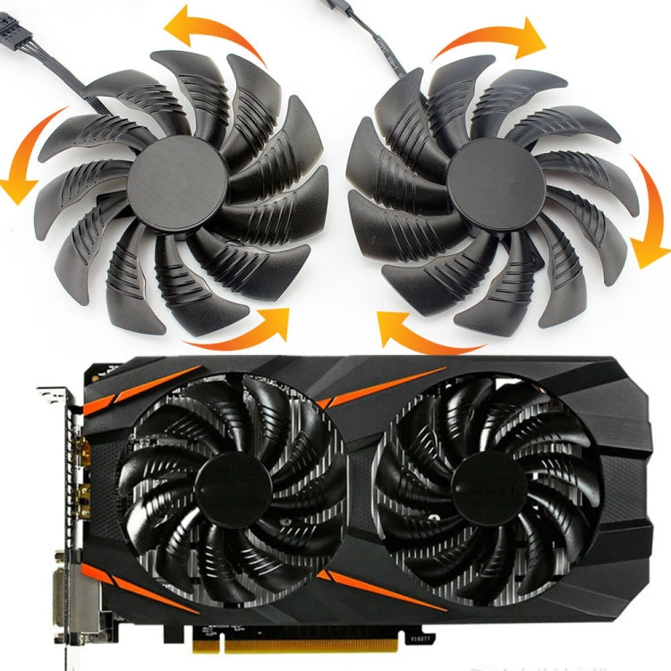 1 paire de ventilateurs de refroidissement 88MM 4 broches pour carte graphique Gigabyte GeForce GTX1060 1070 GTX1050ti GTX960 RX570 RX470