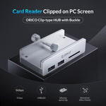 ORICO MH2AC-U3 Hub USB3.0 à 2 ports type pince avec lecteur de carte SD