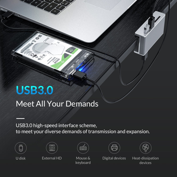 ORICO MH2AC-U3 Hub USB3.0 à 2 ports type pince avec lecteur de carte SD