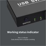 Commutateur USB 2x4 2 ports pour partage de 4 appareils entre PC, imprimante, clavier, souris, moniteur, commutateur USB 2x4