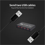 Commutateur USB 2x4 2 ports pour partage de 4 appareils entre PC, imprimante, clavier, souris, moniteur, commutateur USB 2x4