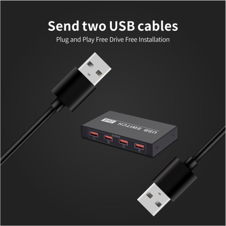 Commutateur USB 2x4 2 ports pour partage de 4 appareils entre PC, imprimante, clavier, souris, moniteur, commutateur USB 2x4