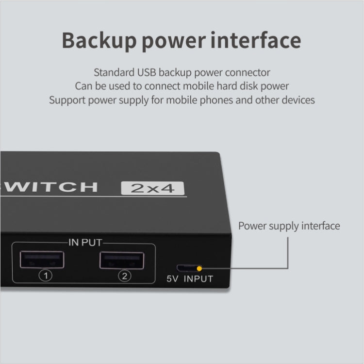Commutateur USB 2x4 2 ports pour partage de 4 appareils entre PC, imprimante, clavier, souris, moniteur, commutateur USB 2x4