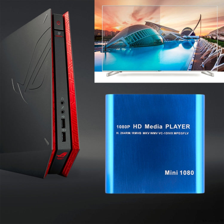 Lecteur multimédia MINI 1080P Full HD USB HDD, lecteur de carte SD/MMC, US, EU, UK