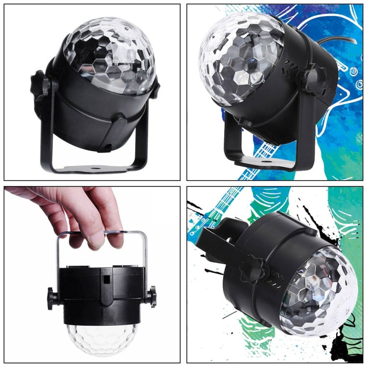 Lampe de fête DJ activée par le son YouOKLight YK2278 3W RBG boule disco stroboscopique lumière de scène avec 7 modes, sans télécommande