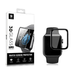 2 pièces Mocolo Film en verre trempé 0.33mm 9H 3D à bords arrondis, Apple Watch Series 3 38mm, Apple Watch Series 3 40mm, Apple Watch Series 4 42mm, Apple Watch Series 4 44mm