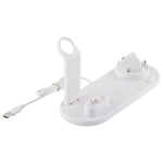 HQ-UD15 Base de chargement sans fil rotative avec support pour téléphones / iWatches / AirPods (argent), argent (avec chargement sans fil), blanc sans chargement sans fil, noir sans chargement sans fil, blanc (avec chargement sans fil)