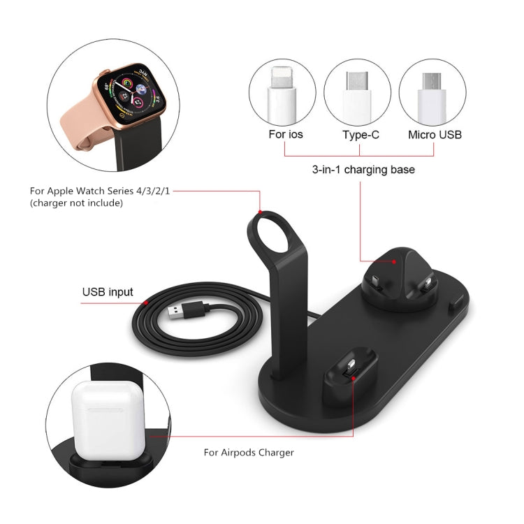 HQ-UD15 Base de chargement sans fil rotative avec support pour téléphones / iWatches / AirPods (argent), argent (avec chargement sans fil), blanc sans chargement sans fil, noir sans chargement sans fil, blanc (avec chargement sans fil)